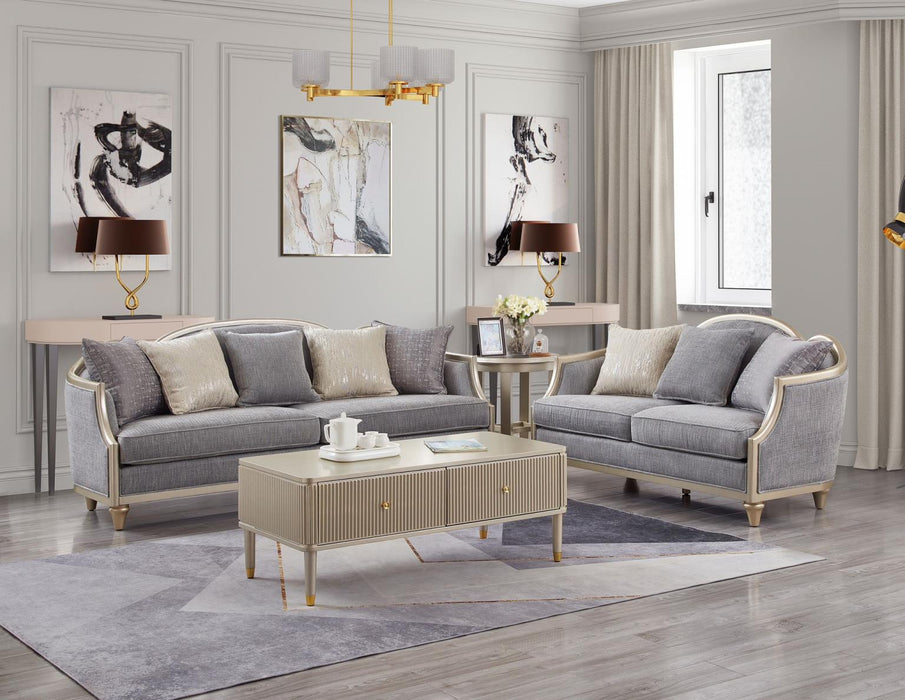 Amiri Grey Living Room Set (Sofa & Loveseat)