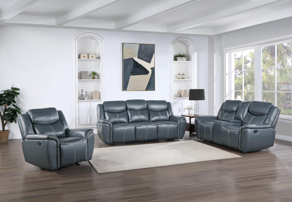 Eric Blue Reclining Living Room Set