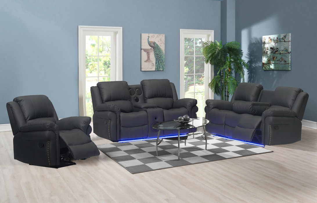 Cesar Black Reclining Living Room Set