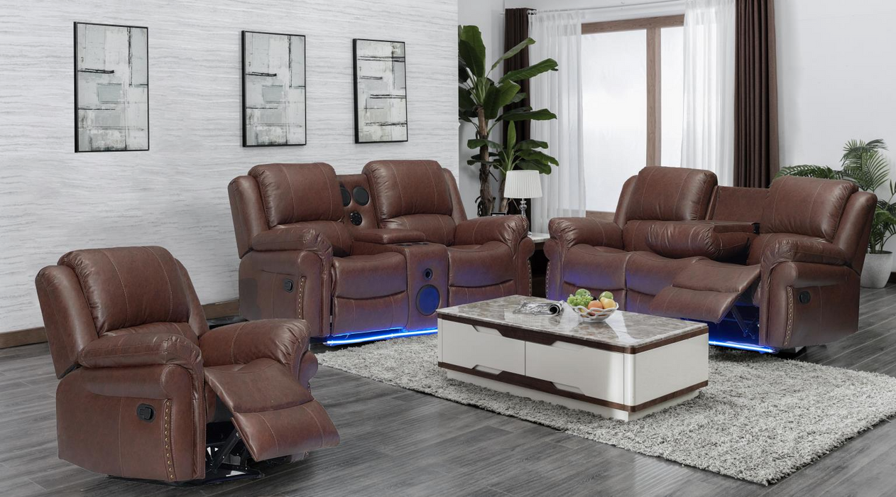 Cesar Brown Reclining Living Room Set