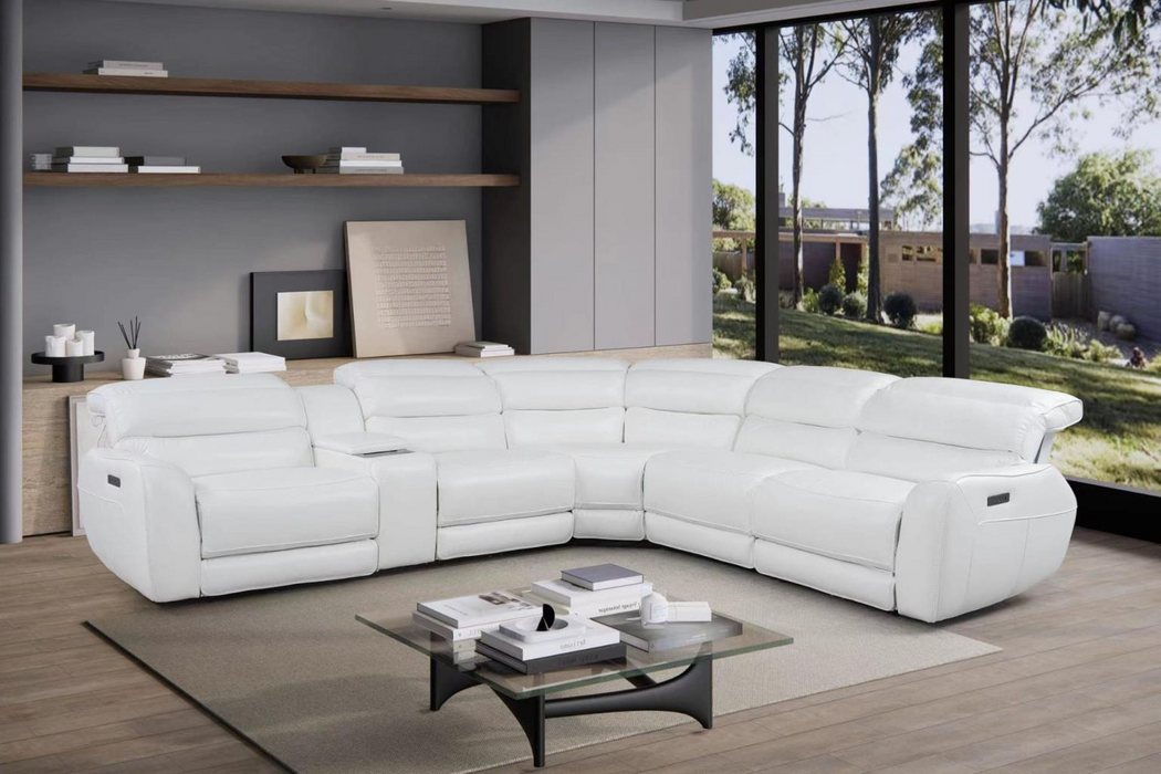 Marco White 6 Piece Power Sectional