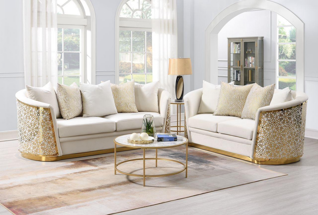 Luciana Cream Sofa & Loveseat