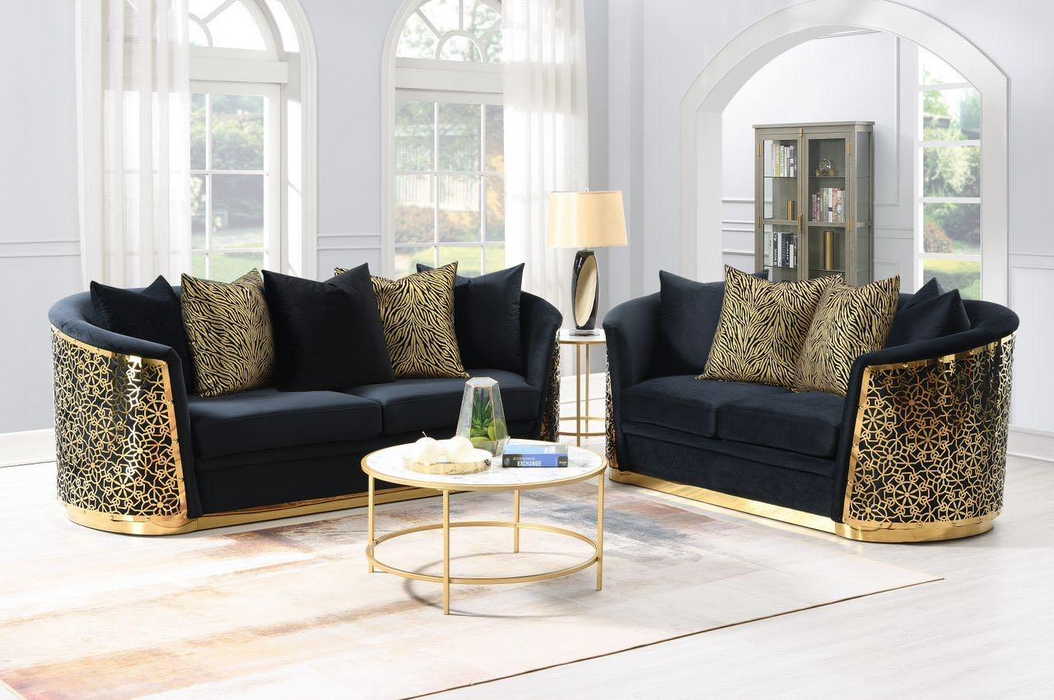 Luciana Black Sofa & Loveseat