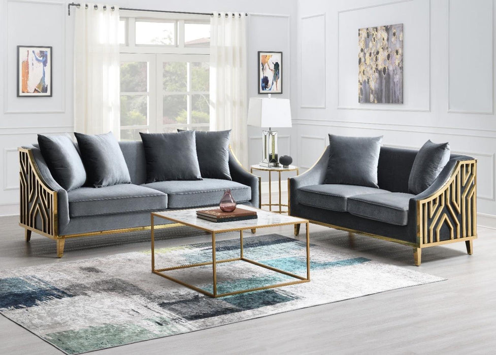 Stillo Grey Living Room Set (Sofa & Loveseat)