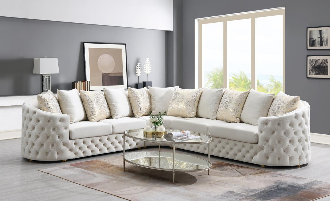 Nyra Cream 3PC Sectional