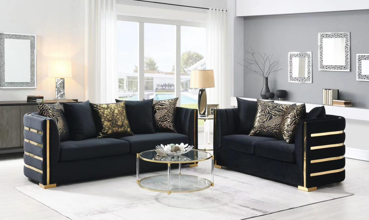 Julia Black Sofa & Loveseat