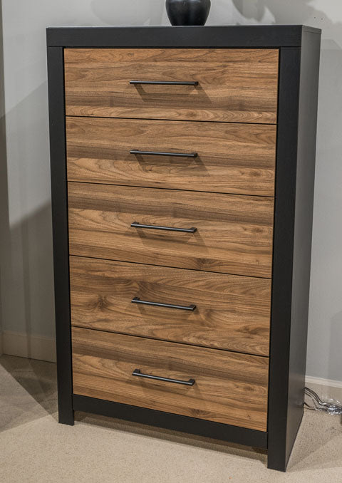 Vertani Black Panel Bedroom Set