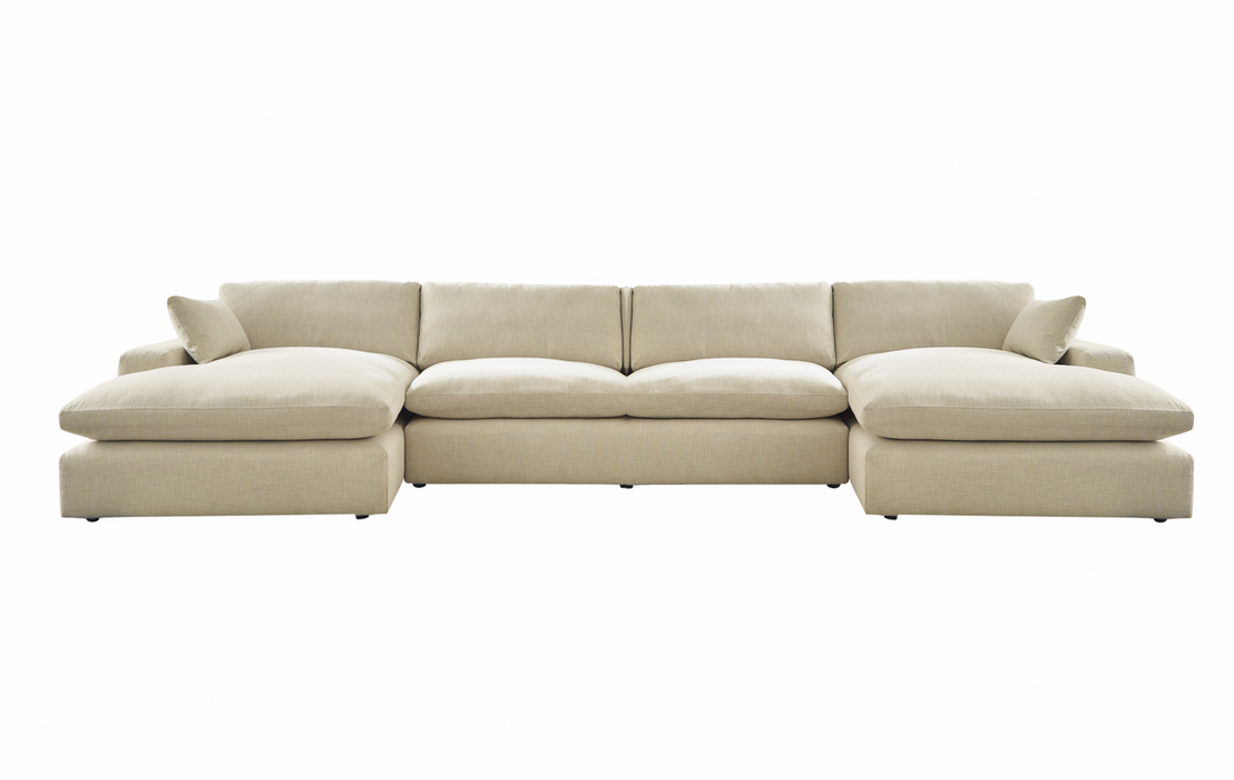 Elyza Linen Double Chaise Sectional