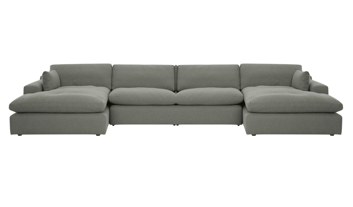 Elyza Smoke Double Chaise Sectional