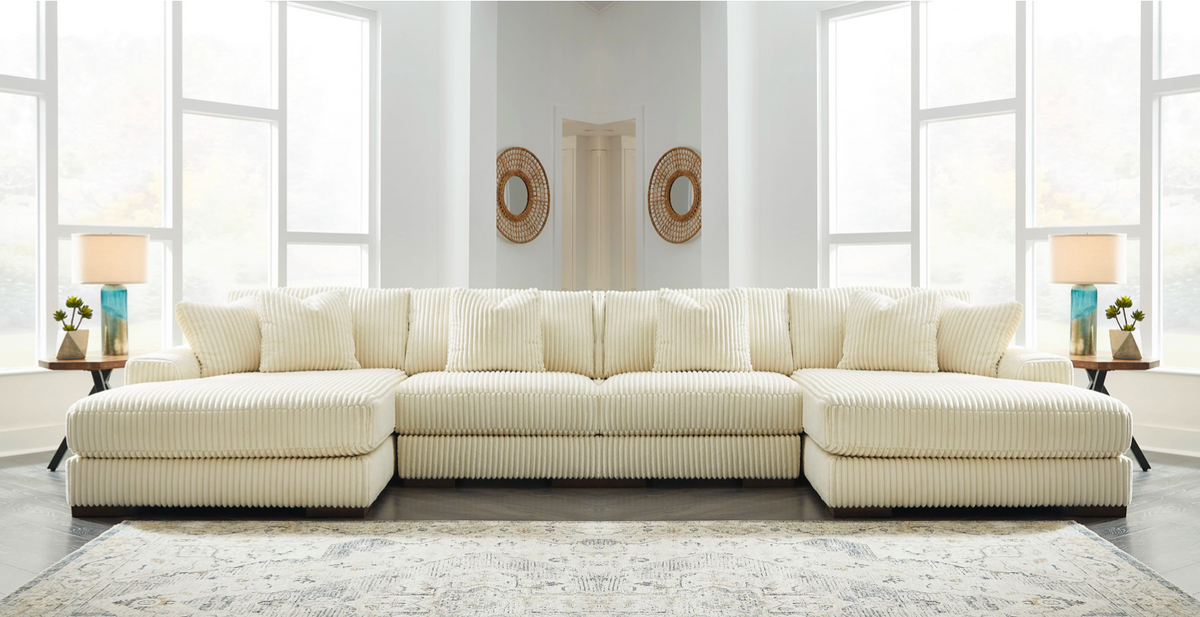 Lindyn Ivory Double Chaise Sectional