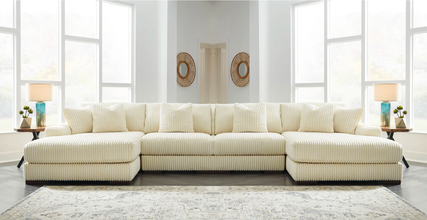 Lindyn Ivory 4-Piece Double Chaise Sectional