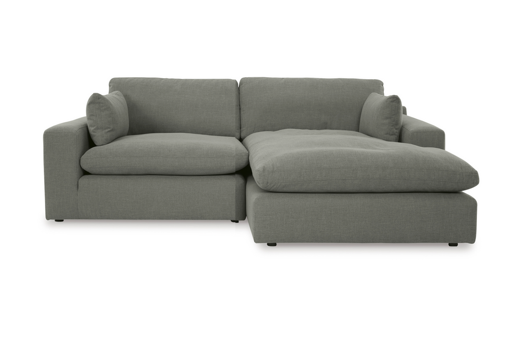 Elyza Smoke 2 Piece RAF Sectional with Chaise