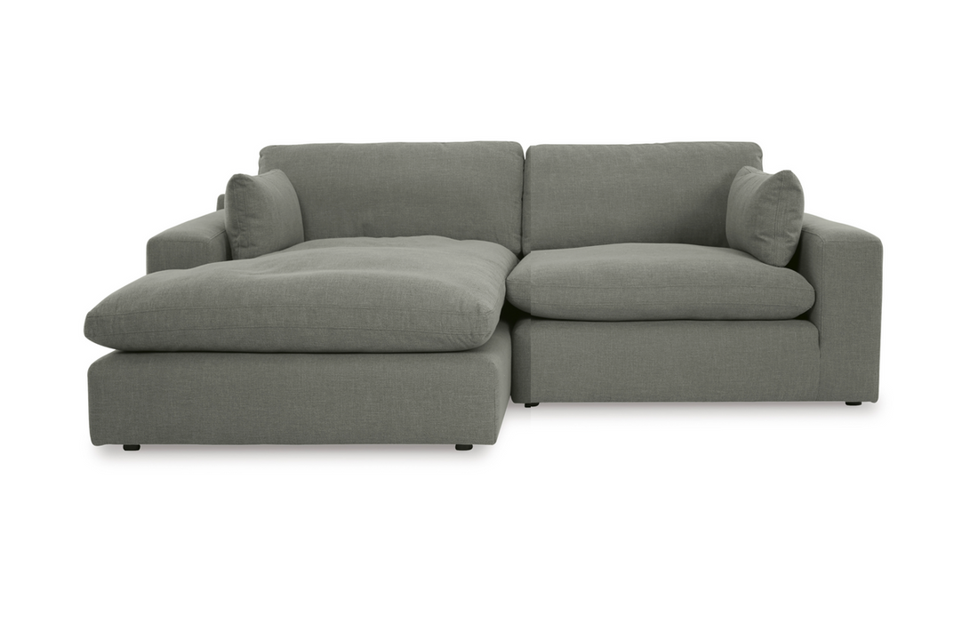 Elyza Smoke 2 Piece LAF Sectional with Chaise