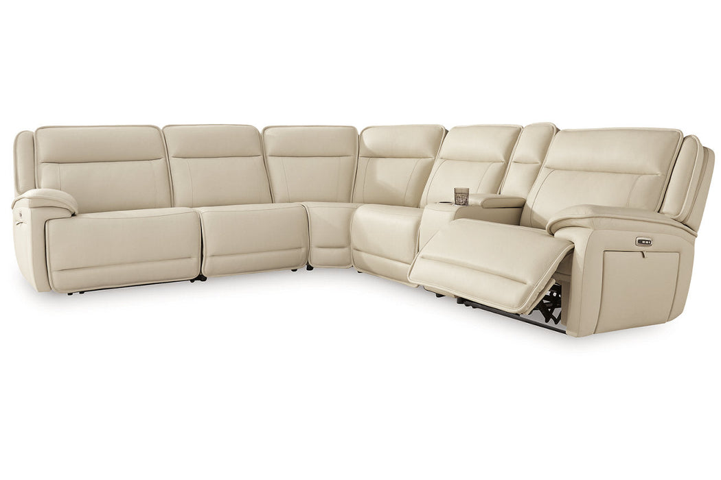 Double Deal Almond 6-Piece Power Reclining Sectional -  Ashley - Lara Furniture