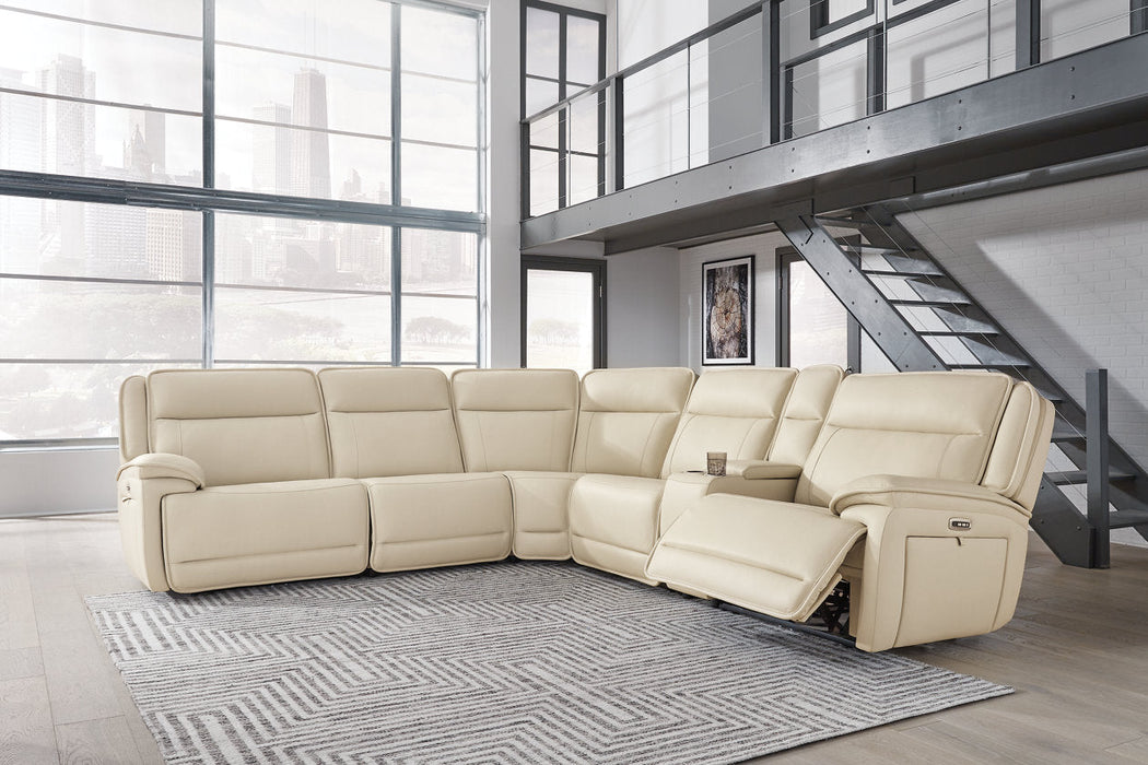 Double Deal Almond 6-Piece Power Reclining Sectional -  Ashley - Lara Furniture