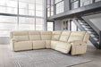 Double Deal Almond 5-Piece Power Reclining Sectional -  Ashley - Lara Furniture