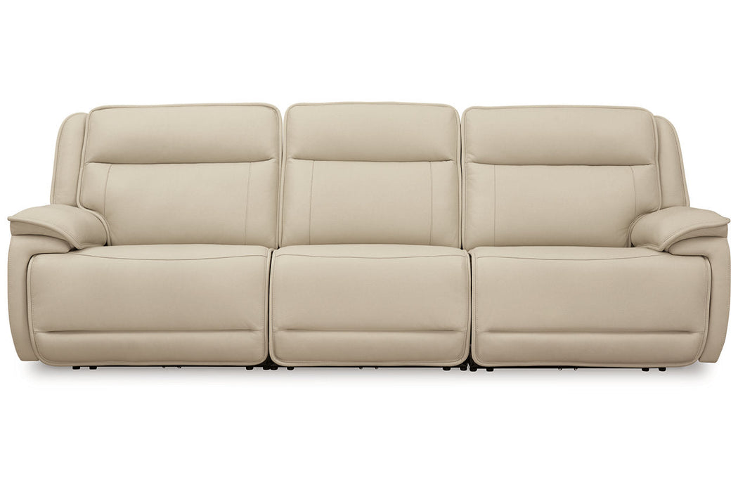 Double Deal Almond 3-Piece Power Reclining Sofa Sectional -  Ashley - Lara Furniture