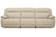 Double Deal Almond 3-Piece Power Reclining Sofa Sectional -  Ashley - Lara Furniture