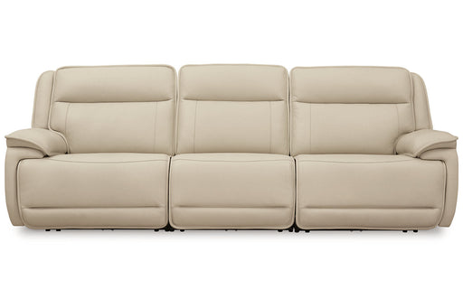 Double Deal Almond 3-Piece Power Reclining Sofa Sectional -  Ashley - Lara Furniture