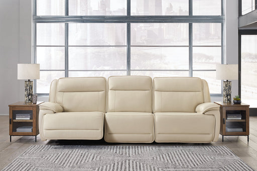 Double Deal Almond 3-Piece Power Reclining Sofa Sectional -  Ashley - Lara Furniture