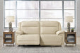 Double Deal Almond 2-Piece Power Reclining Loveseat Sectional -  Ashley - Lara Furniture