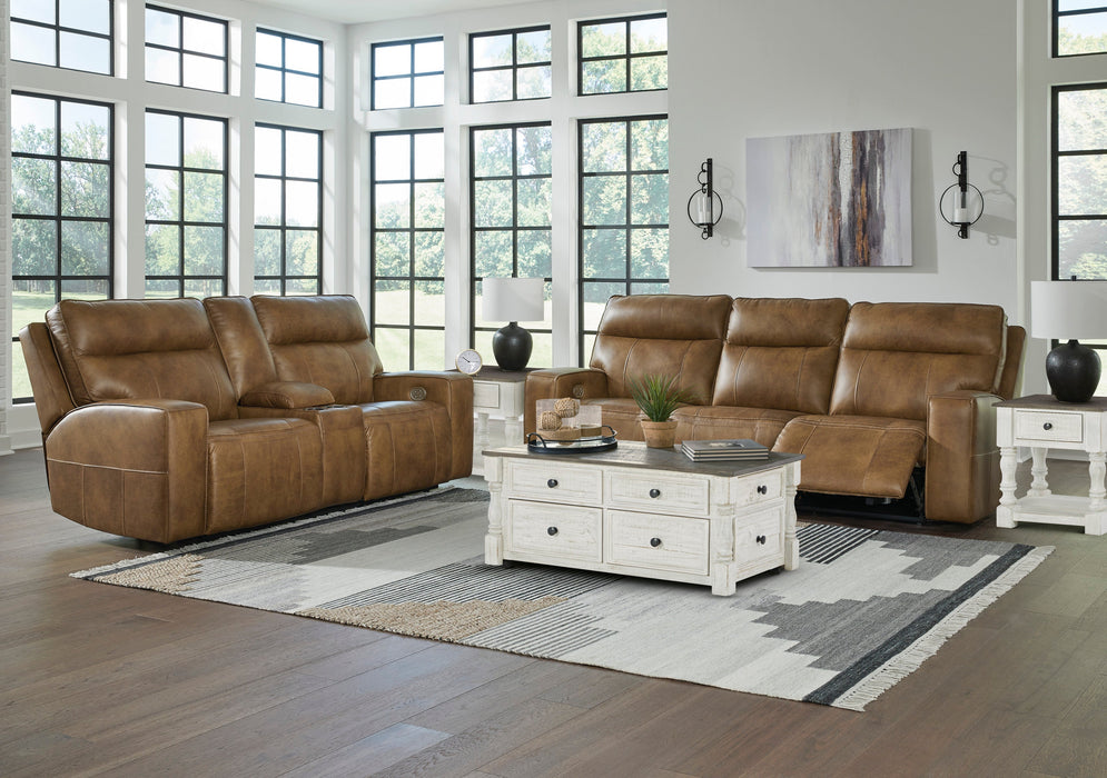 Game Plan Caramel Power Reclining Living Room Set