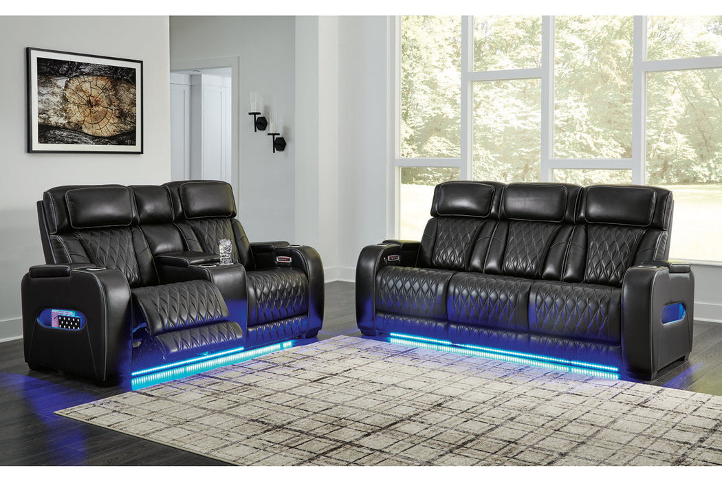 Boyington Black Power Reclining Living Room Set -  Ashley - Lara Furniture