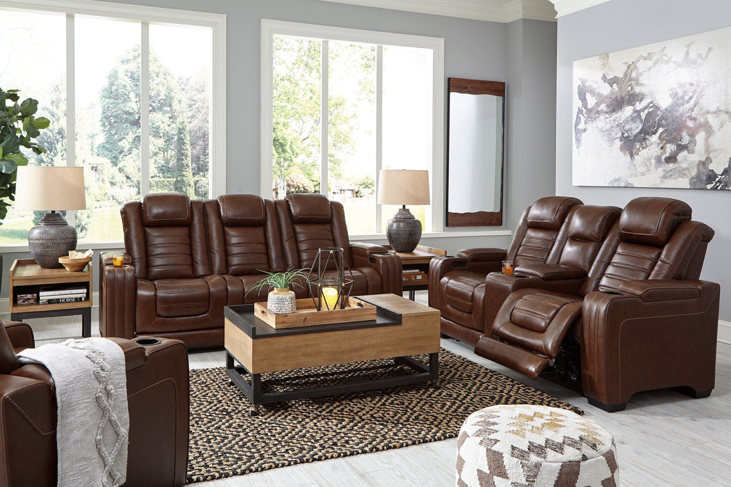 Backtrack Chocolate Power Reclining Living Room Set - Lara Furniture