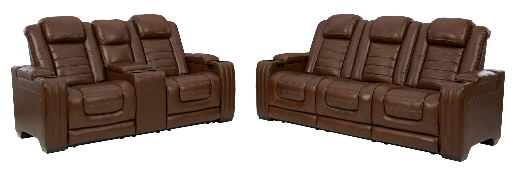 Backtrack Chocolate Power Reclining Living Room Set - Lara Furniture