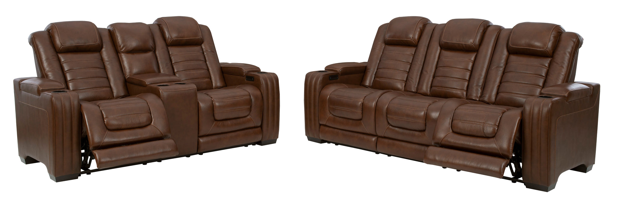 Backtrack Chocolate Power Reclining Living Room Set - Lara Furniture