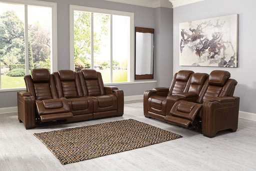 Backtrack Chocolate Power Reclining Sofa and Loveseat -  Ashley - Lara Furniture