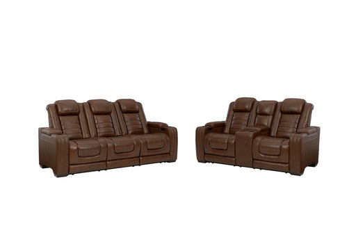 Backtrack Chocolate Power Reclining Sofa and Loveseat -  Ashley - Lara Furniture