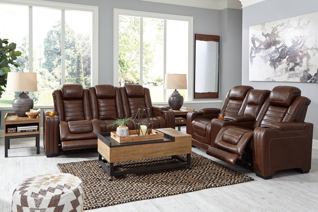 Backtrack Chocolate Power Reclining Sofa and Loveseat -  Ashley - Lara Furniture