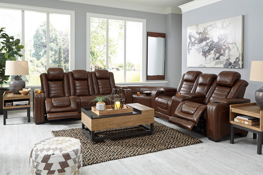 Backtrack Chocolate Power Reclining Living Room Set - Lara Furniture