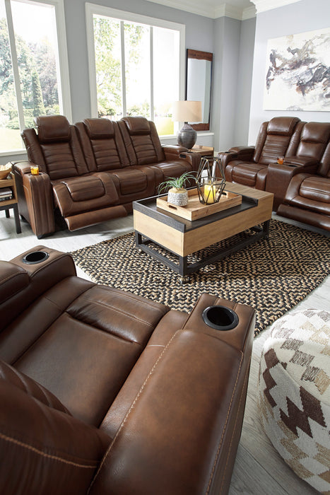 Backtrack Chocolate Power Reclining Living Room Set - Lara Furniture