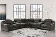 Center Line Dark Gray 7-Piece Power Reclining Sectional -  Ashley - Lara Furniture