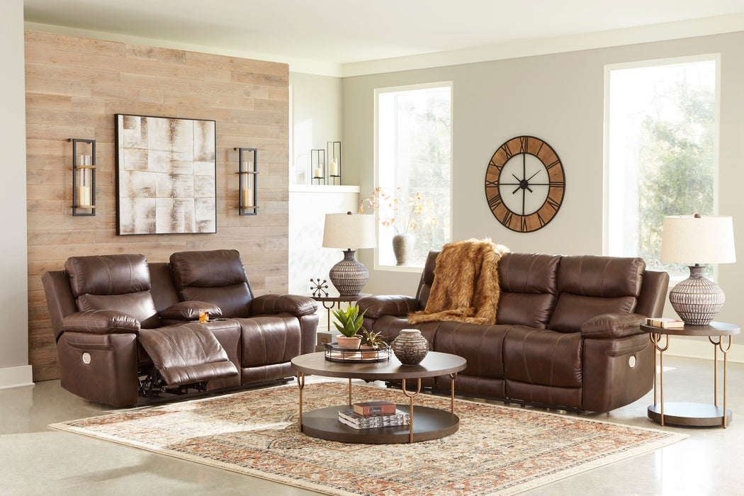 Edmar Chocolate Power Reclining Living Room Set - Lara Furniture