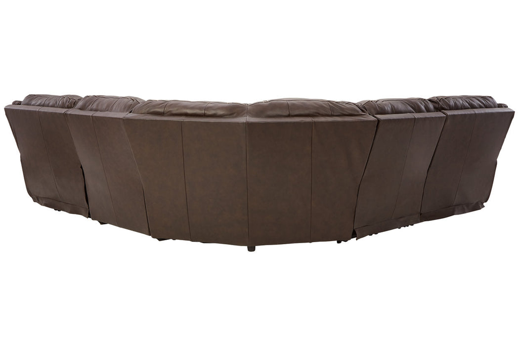 [EXCLUSIVE] Dunleith Chocolate 5-Piece Power Reclining Sectional