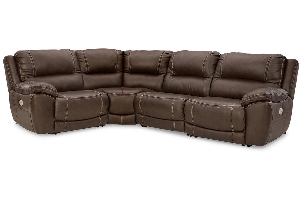 Dunleith Chocolate 4-Piece Power Reclining Sectional -  Ashley - Lara Furniture