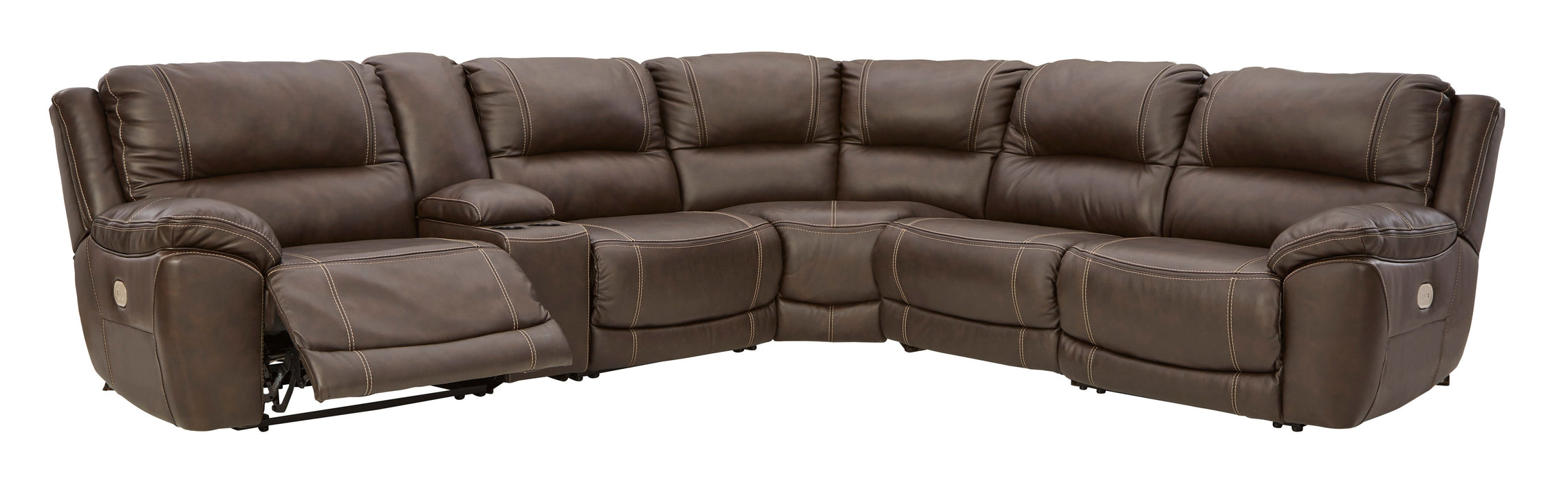 Dunleith Chocolate Power Recliner 6pc Sectionals