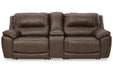 Dunleith Chocolate 3-Piece Power Reclining Loveseat with Console -  Ashley - Lara Furniture