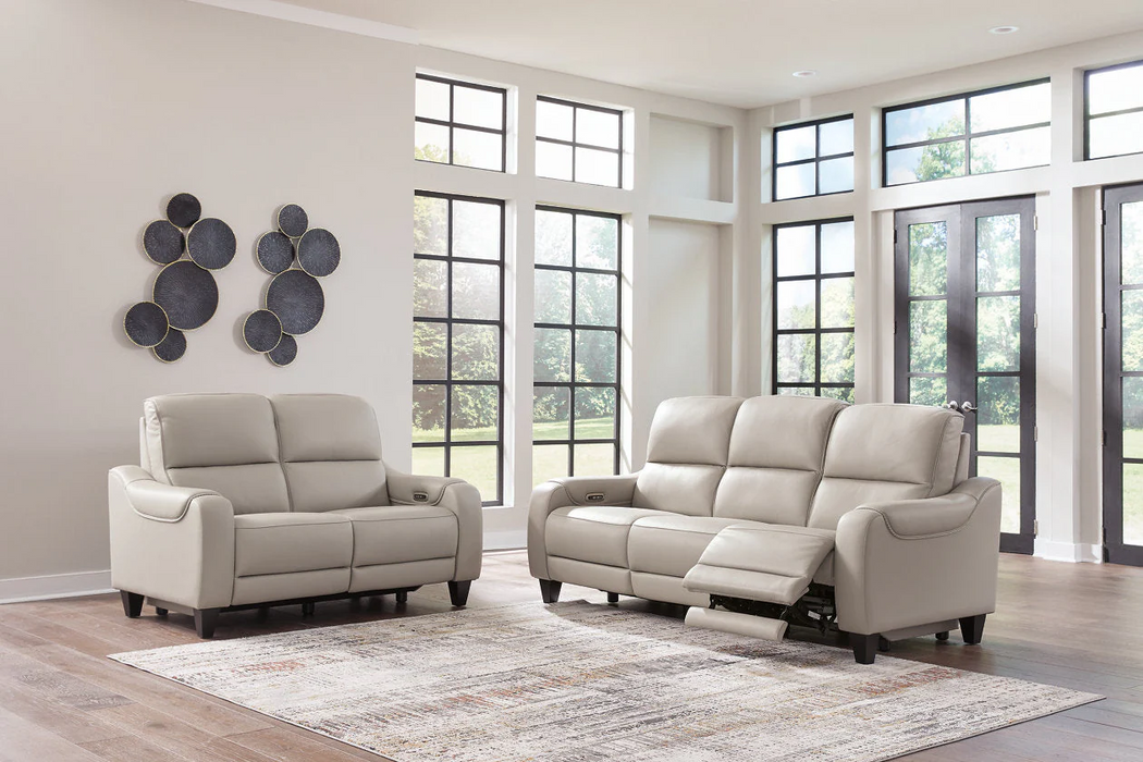 [EXCLUSIVE] Mercomatic Grey Power Reclining Sofa and Loveseat