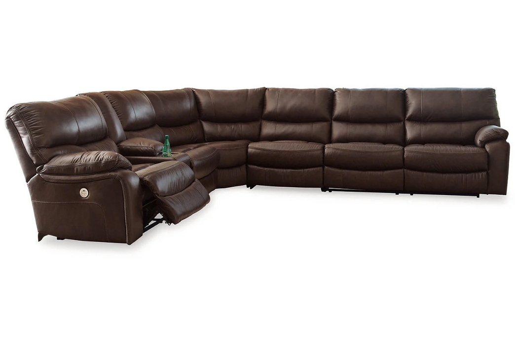 [EXCLUSIVE] Family Circle Dark Brown 4-Piece Power Reclining LAF Sectional