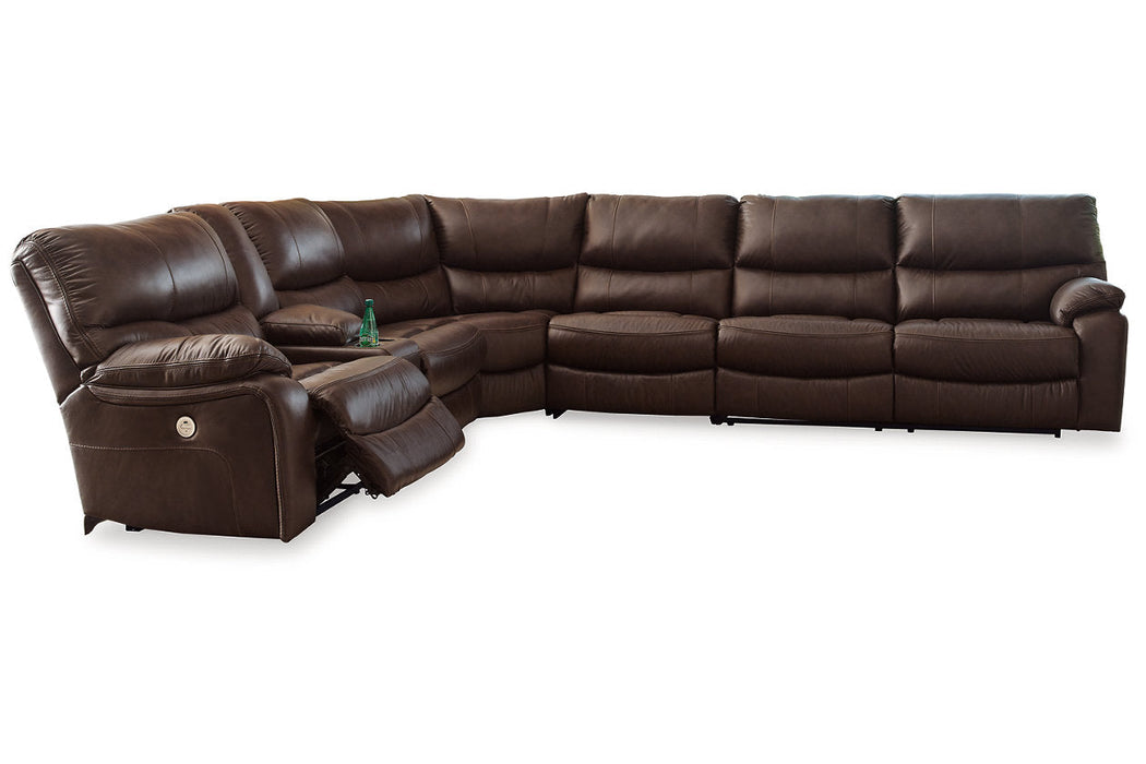 Family Circle Dark Brown 4-Piece Power Reclining Sectional -  Ashley - Lara Furniture