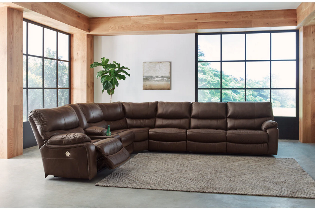 [EXCLUSIVE] Family Circle Dark Brown 4-Piece Power Reclining LAF Sectional