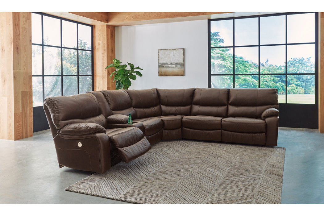 Family Circle Dark Brown 3-Piece Power Reclining Sectional -  Ashley - Lara Furniture