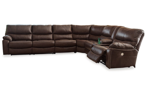 Family Circle Dark Brown 4-Piece Power Reclining Sectional -  Ashley - Lara Furniture