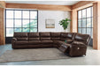 Family Circle Dark Brown 4-Piece Power Reclining Sectional -  Ashley - Lara Furniture