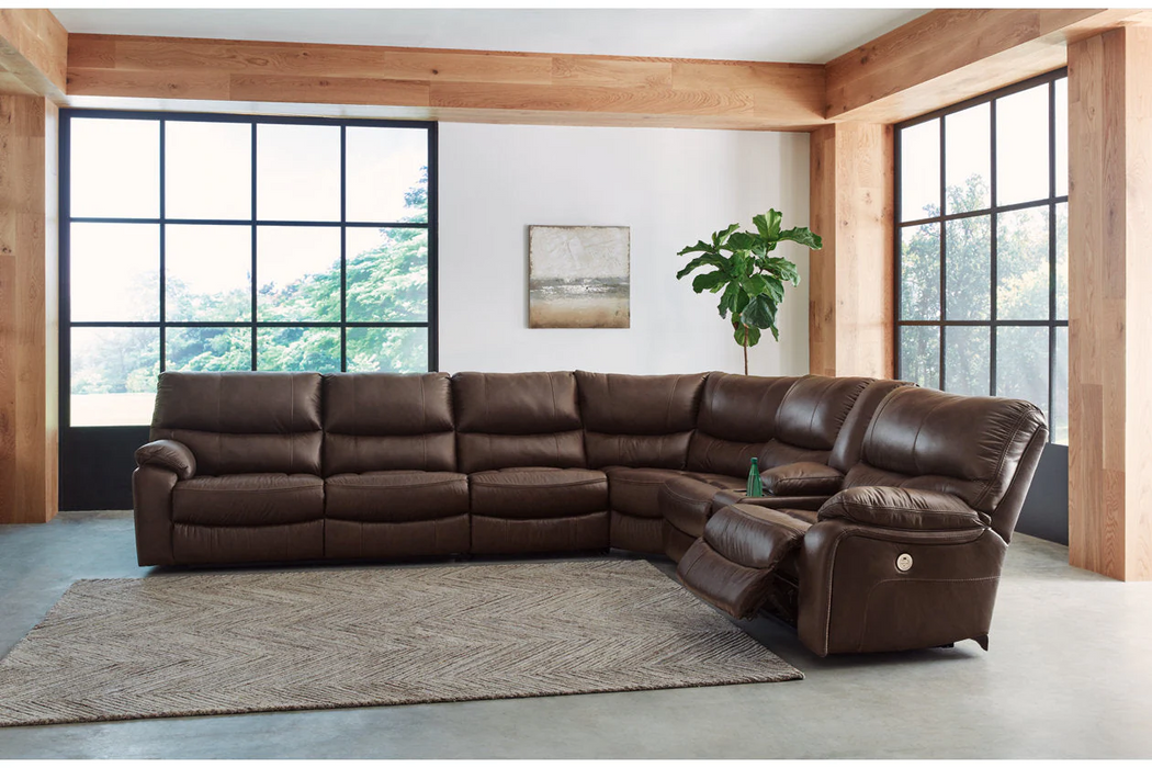 [EXCLUSIVE] Family Circle Dark Brown 4-Piece Power Reclining RAF Sectional