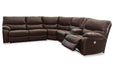 Family Circle Dark Brown 3-Piece Power Reclining Sectional -  Ashley - Lara Furniture